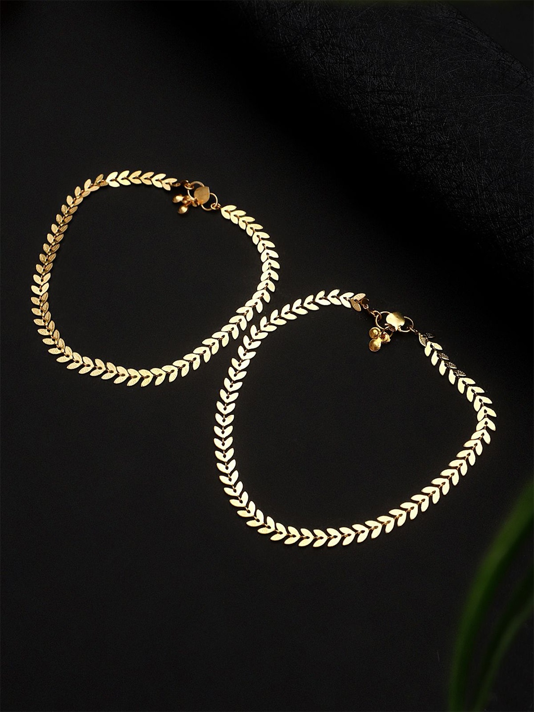 

CARDINAL Set Of 2 Brass-Plated Anklets, Gold