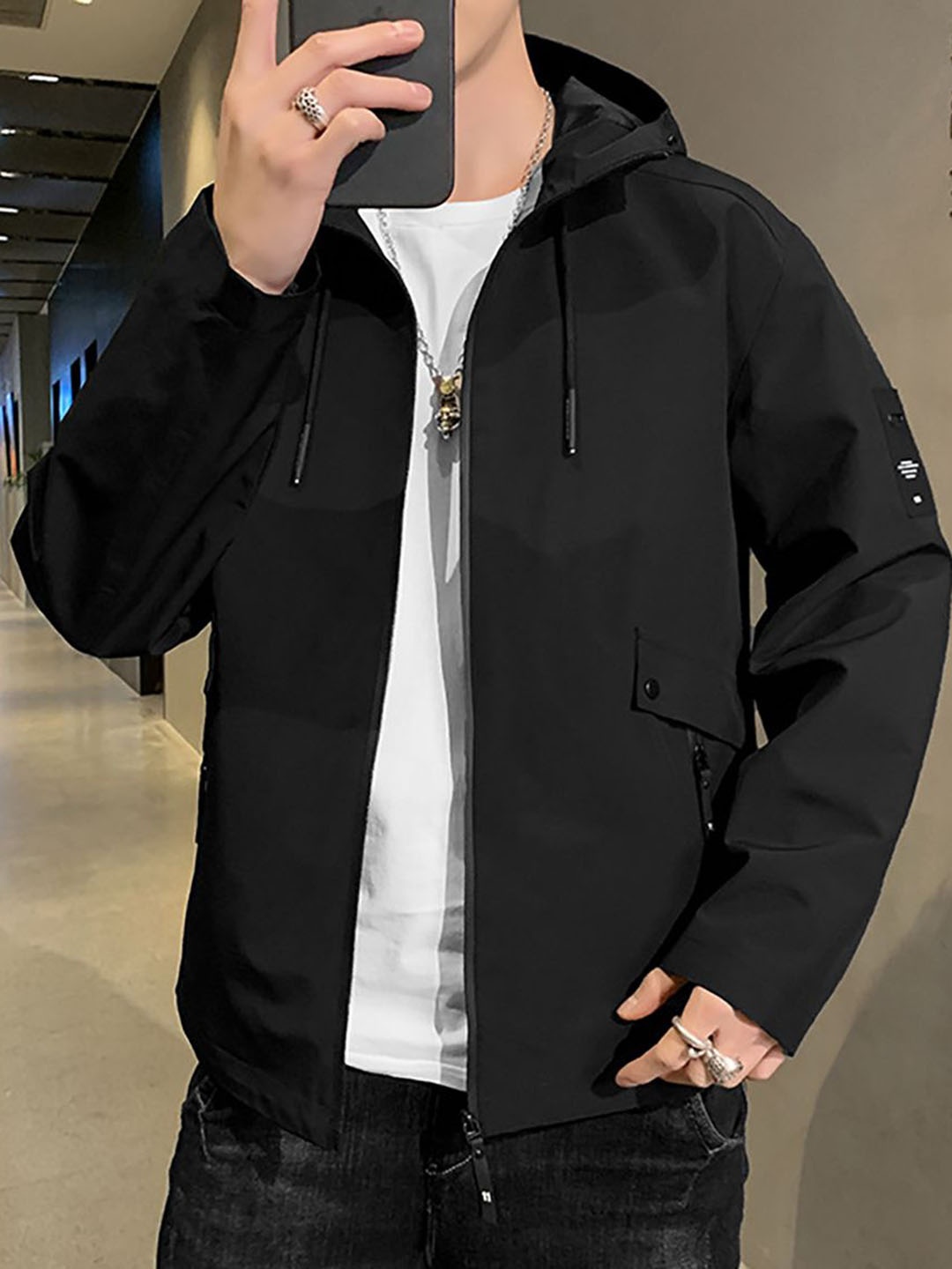 

StyleCast x Revolte Men Hooded Tailored Jacket, Black