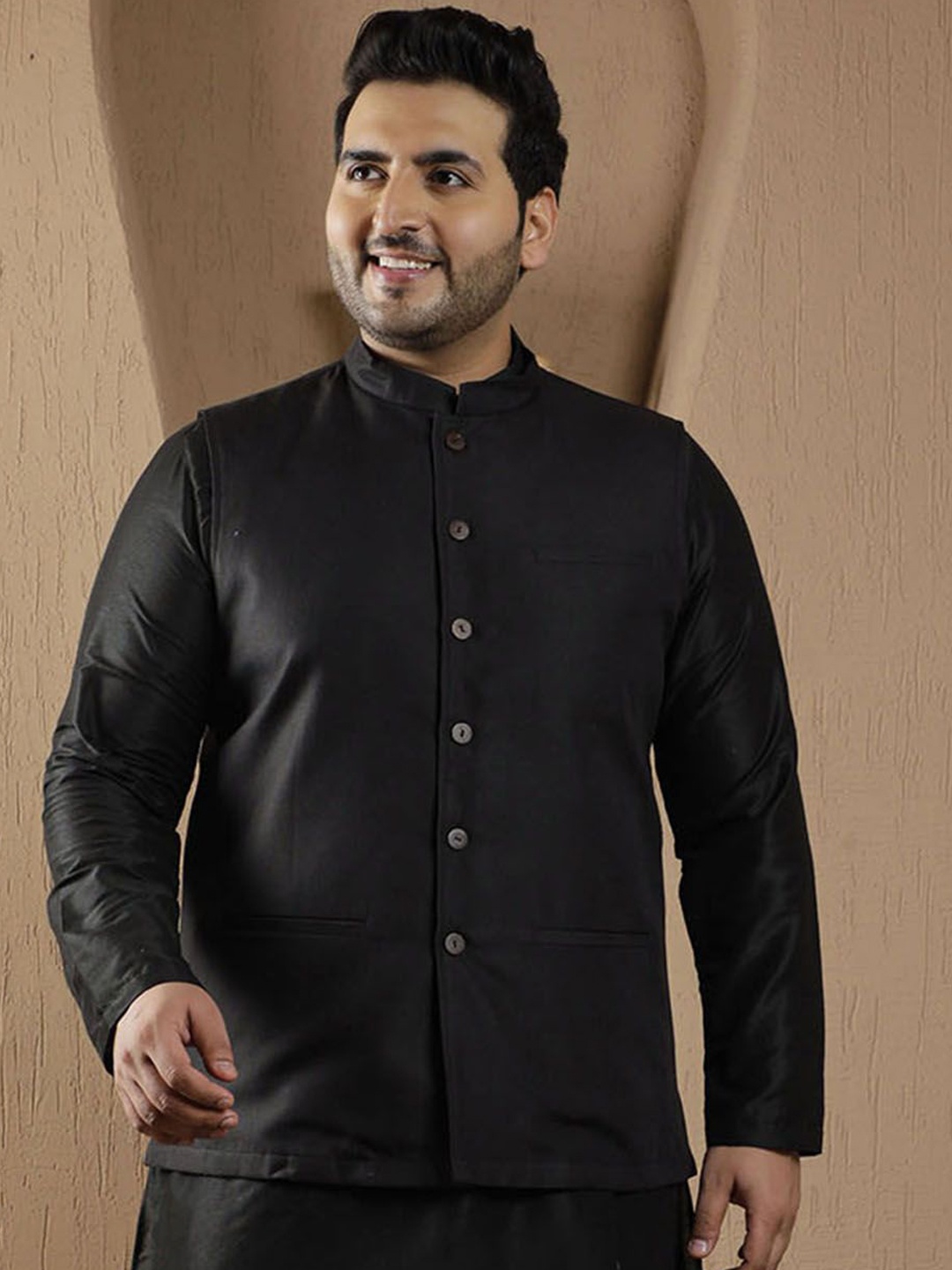 

Sztori Woven Nehru Jacket, Black