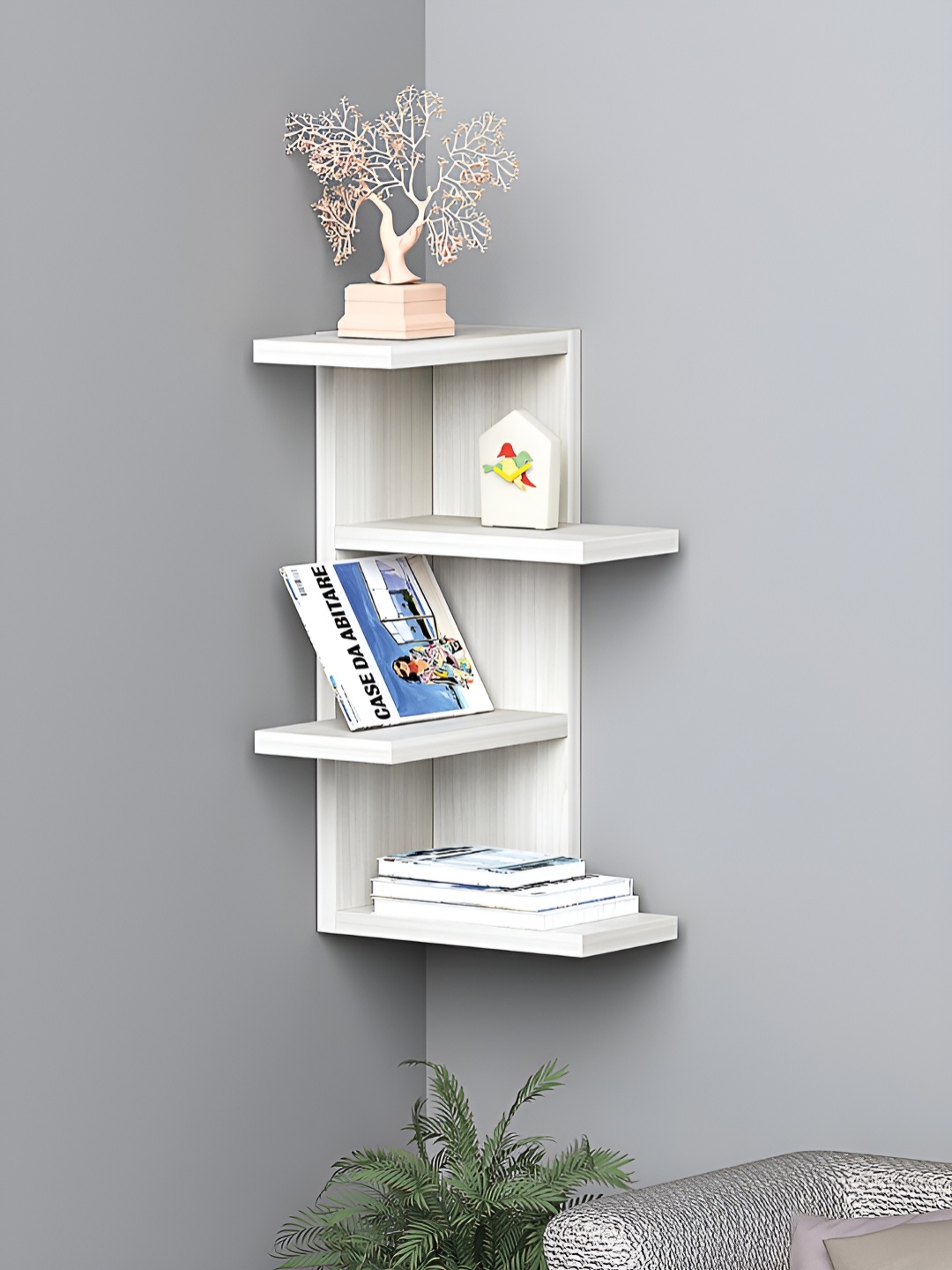 

RANDOM White Engineered Wood Pocket Wall Shelf