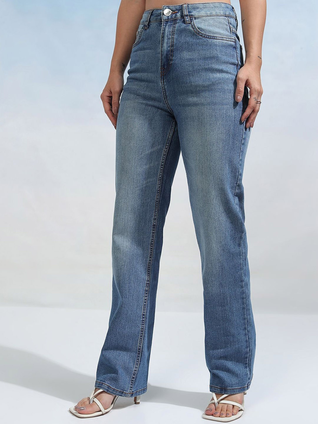 

Tokyo Talkies Women Mid-Rise Straight Fit Stretchable Jeans, Blue