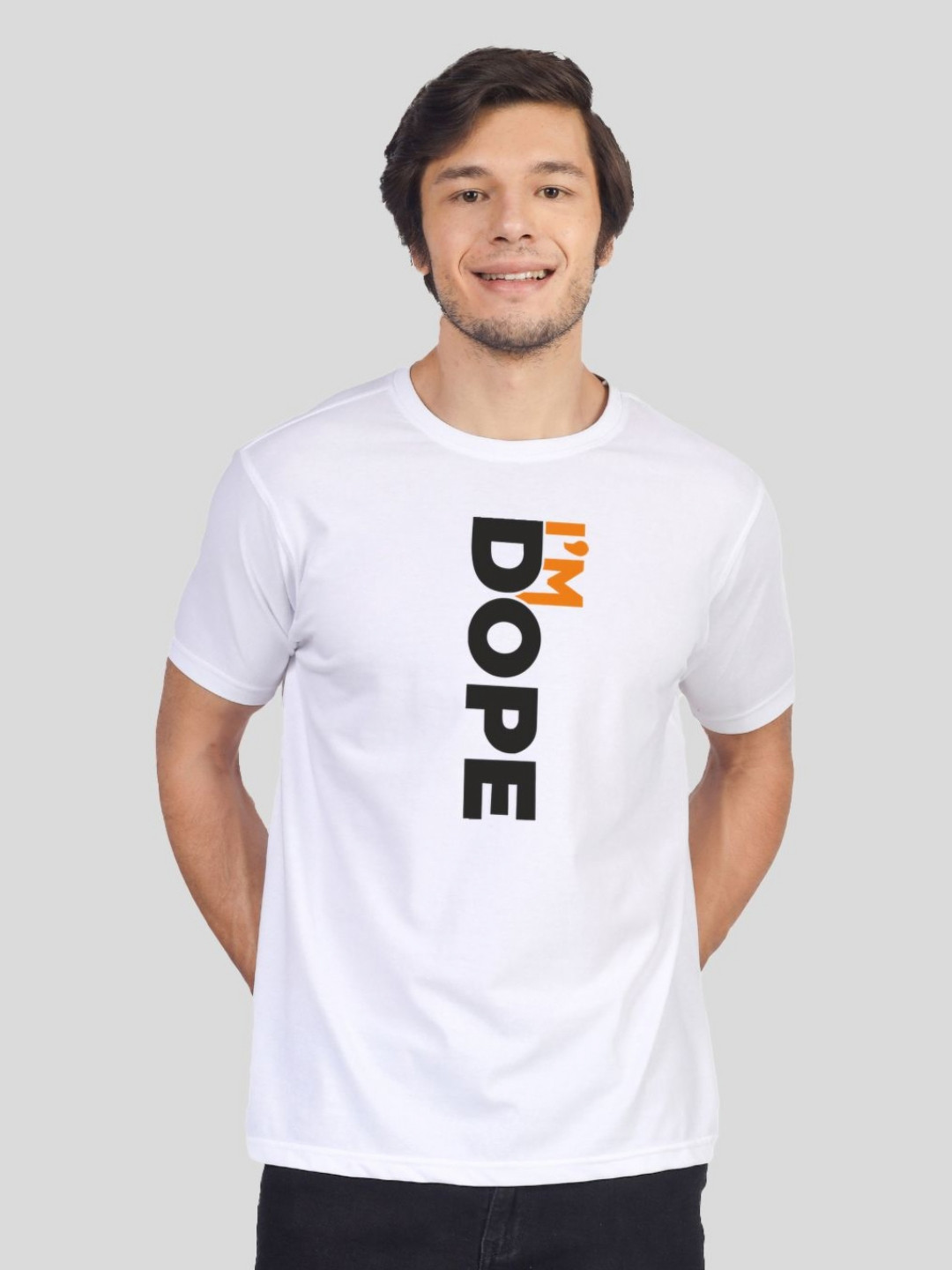 

Greylongg Men Typography Printed Round Neck Cotton T-shirt, White