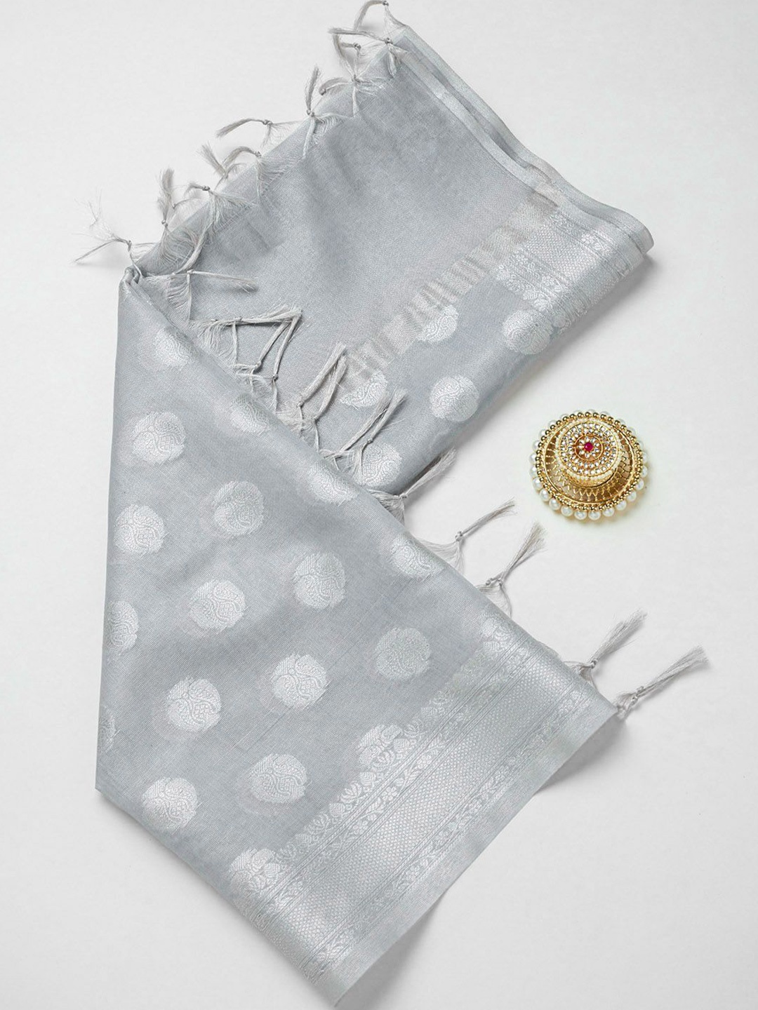 

Soch Ethnic Motifs Woven Design Dupatta With Zari, Grey