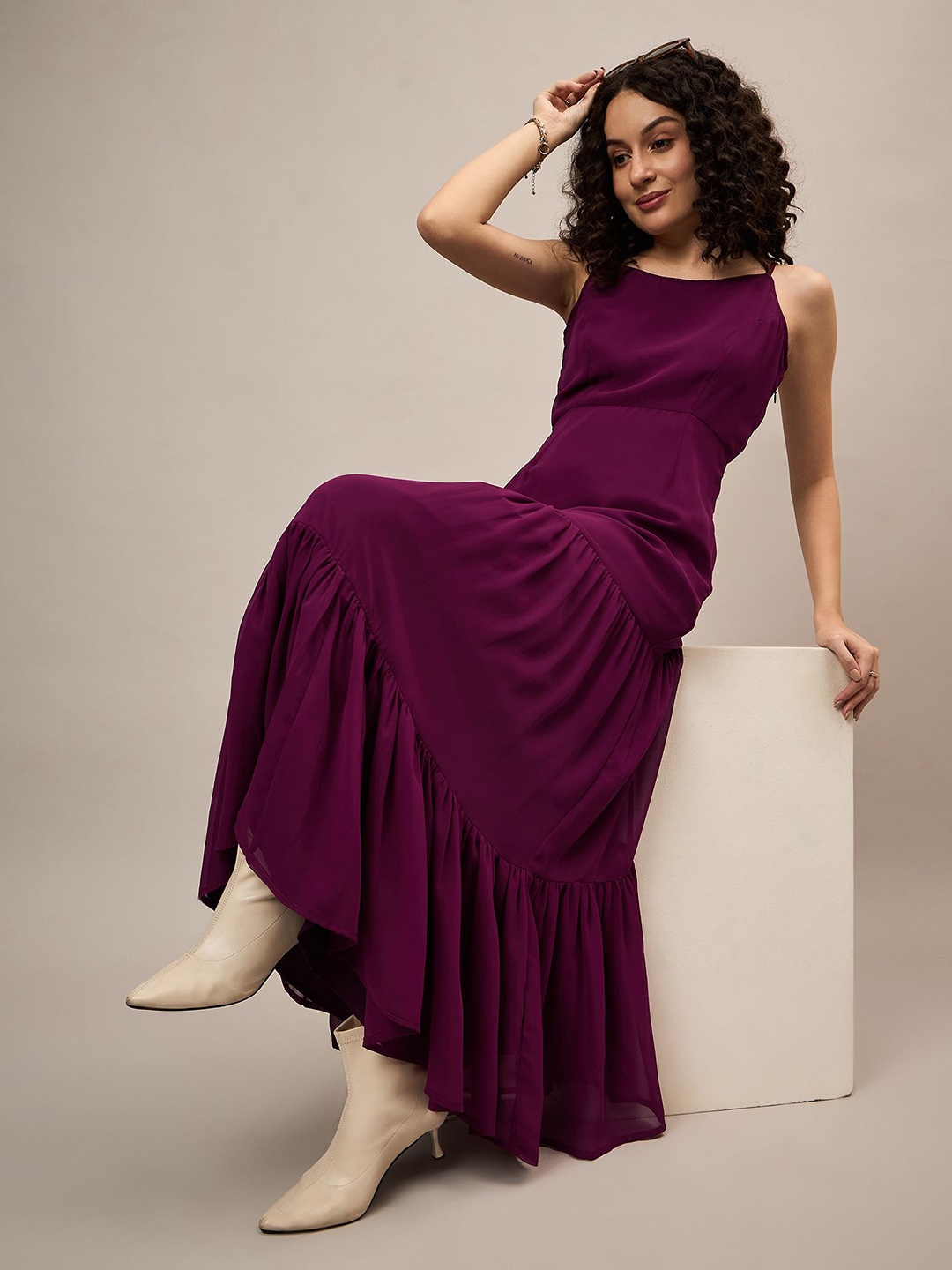 

The Roadster Lifestyle Co Sleeveless Long Maxi Dress, Maroon