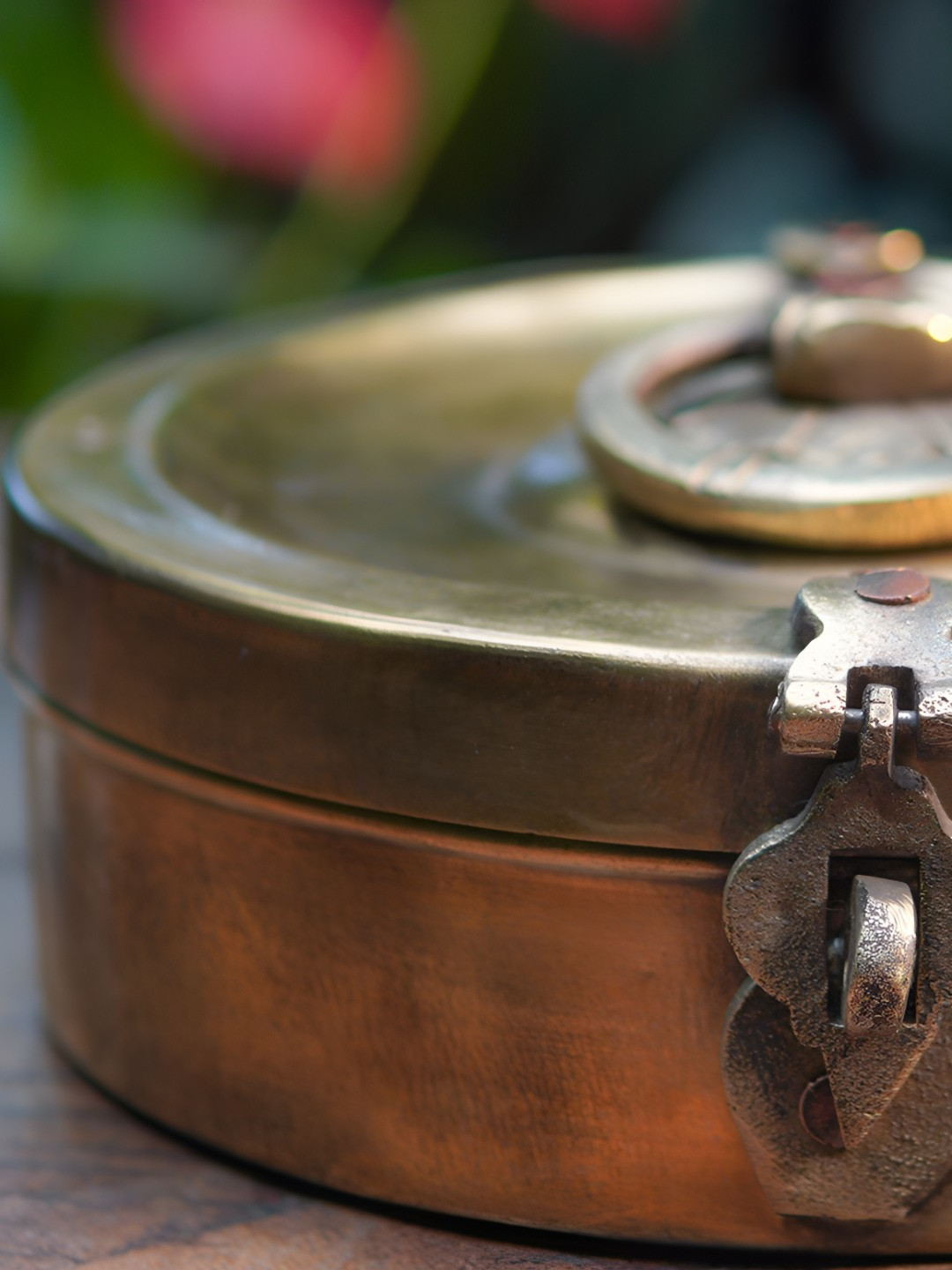 

Ambi Home Vintage Elegant Brass Chapati Container, Gold