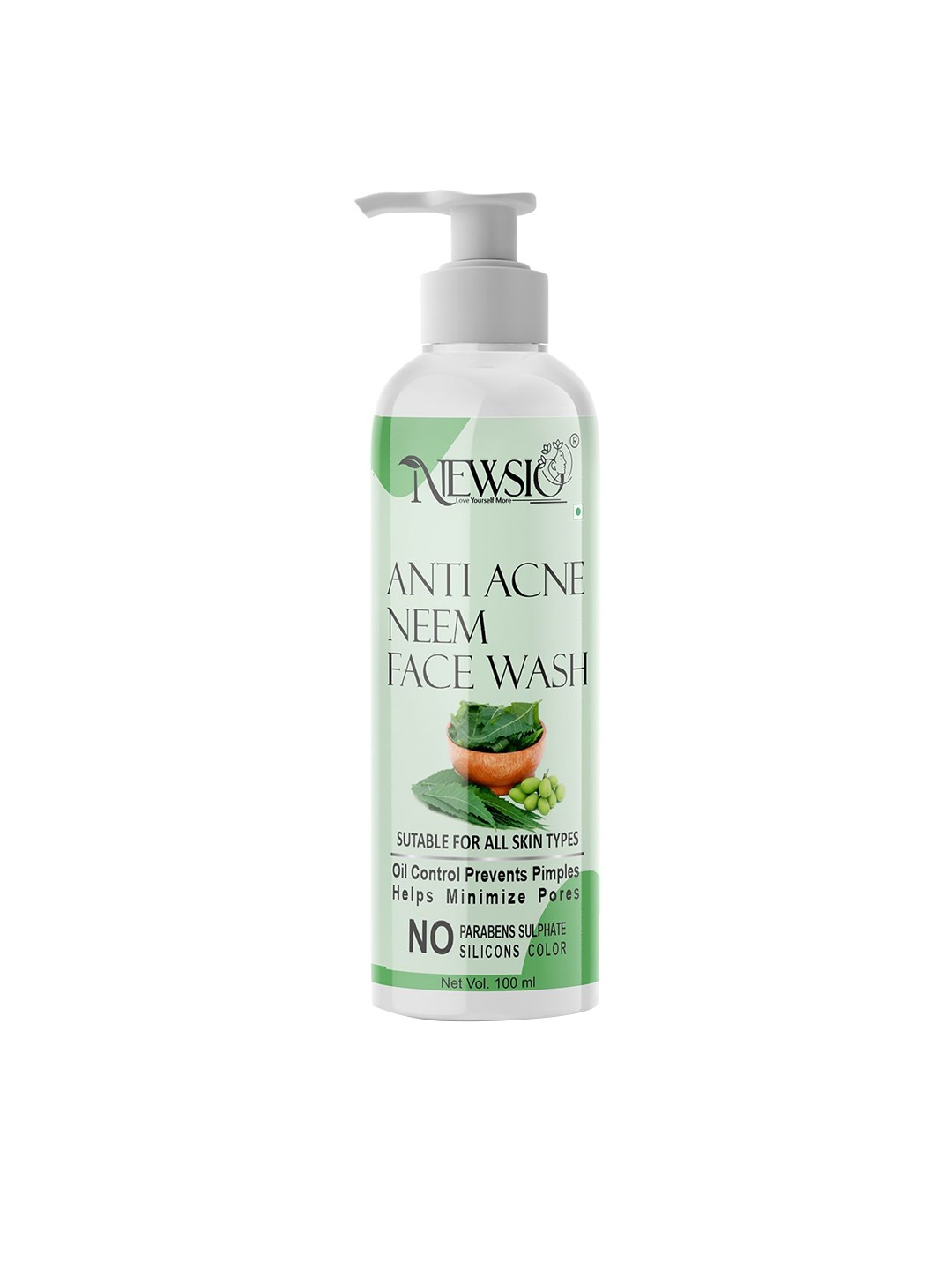 

Newsio Anti Acne Neem Face Wash - 100 ml, Green