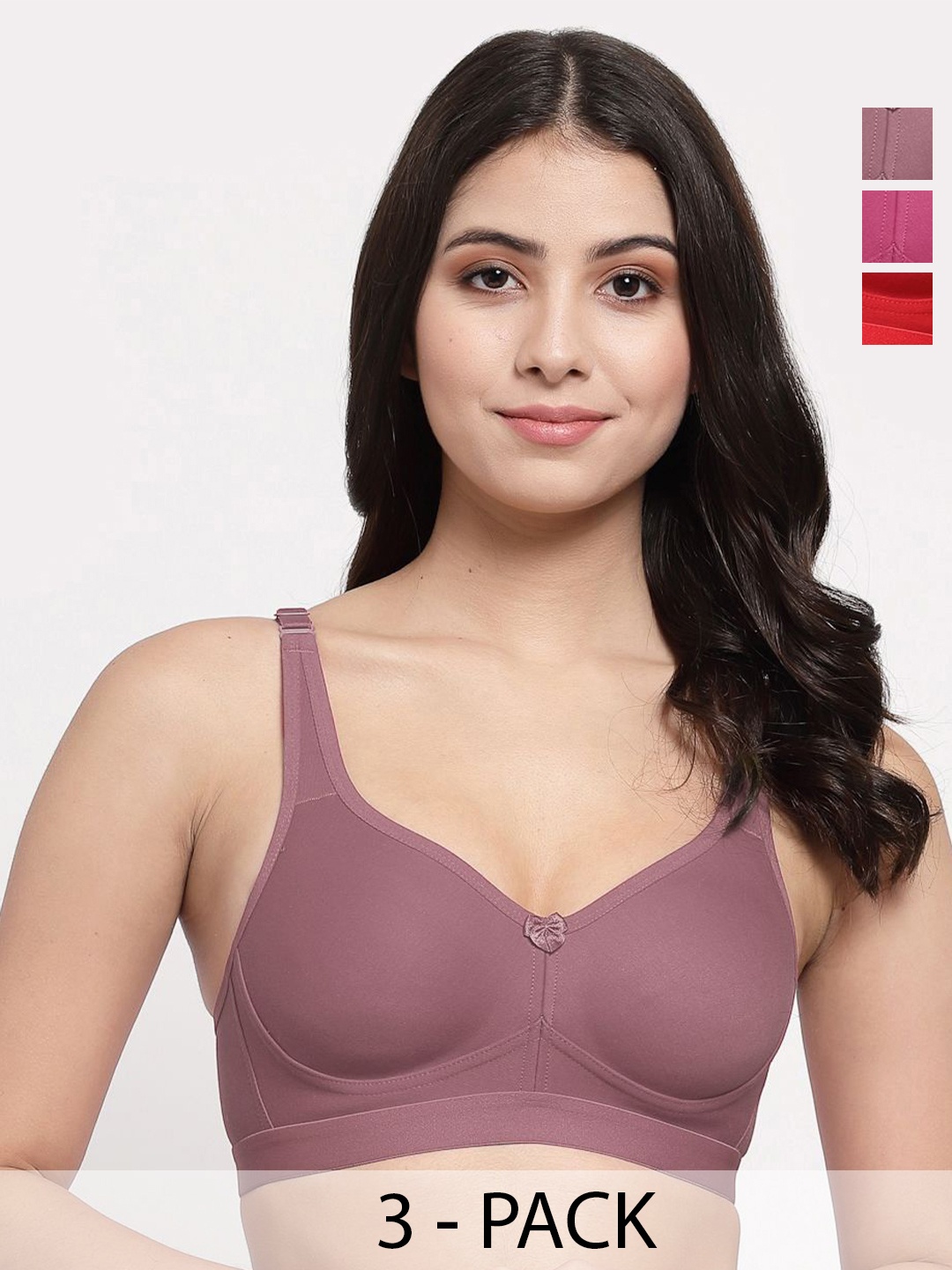 

College Girl Solid Full Coverage Lightly Padded Bra, Fuchsia