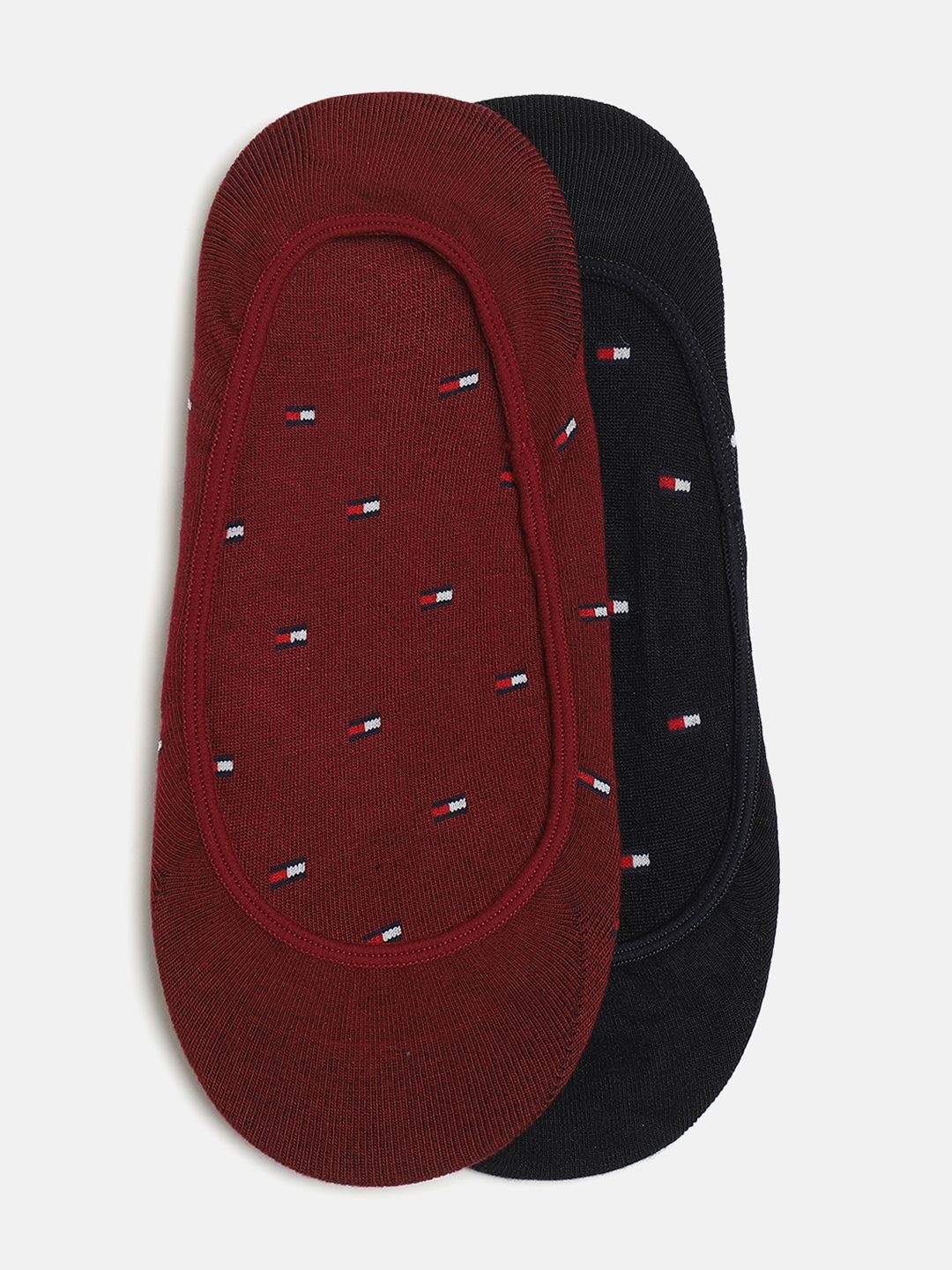 

Tommy Hilfiger Men Pack Of 2 Printed Shoe Liners Socks, Maroon