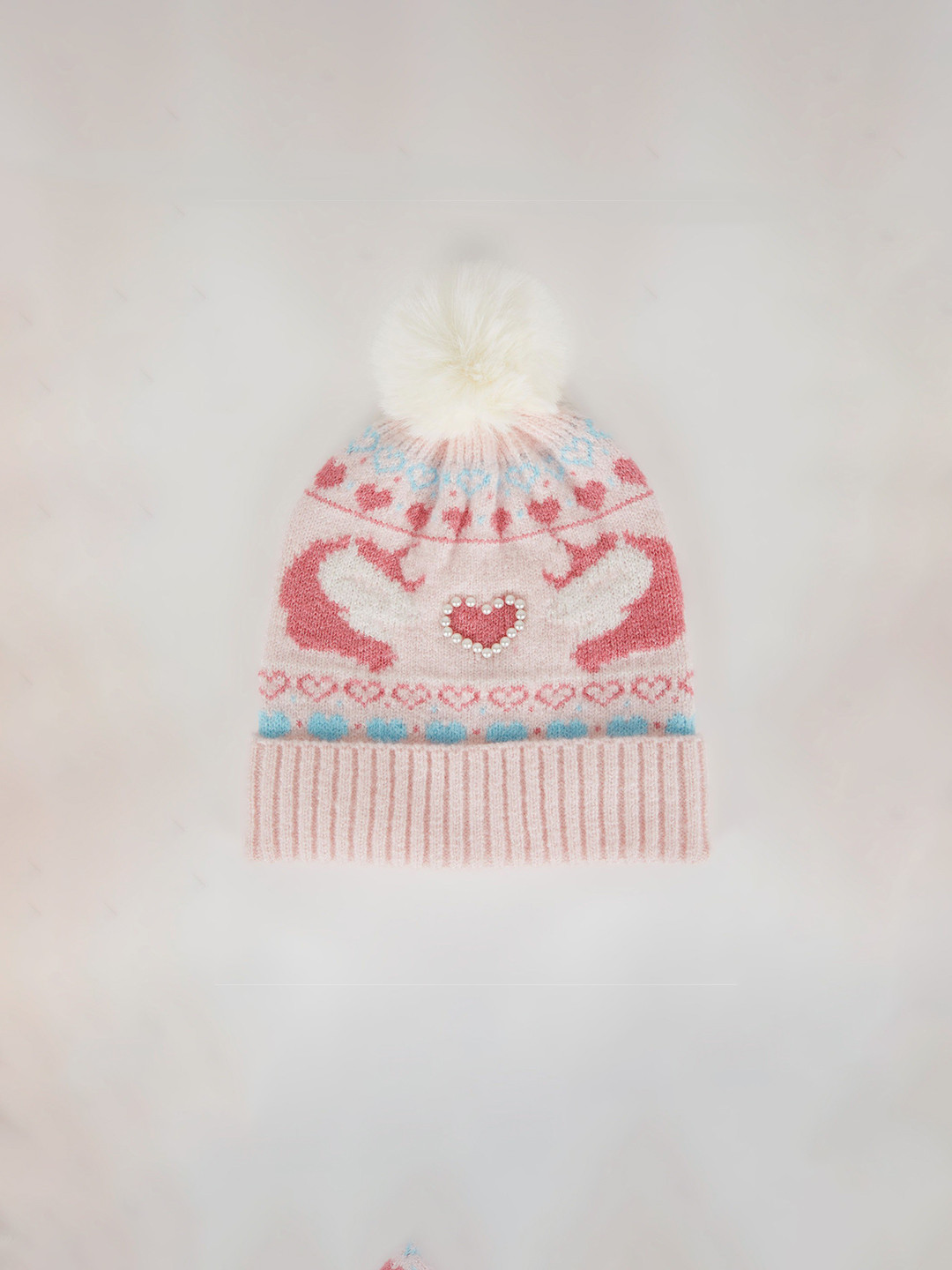 

DeFacto Girls Self Design Beanie, Pink