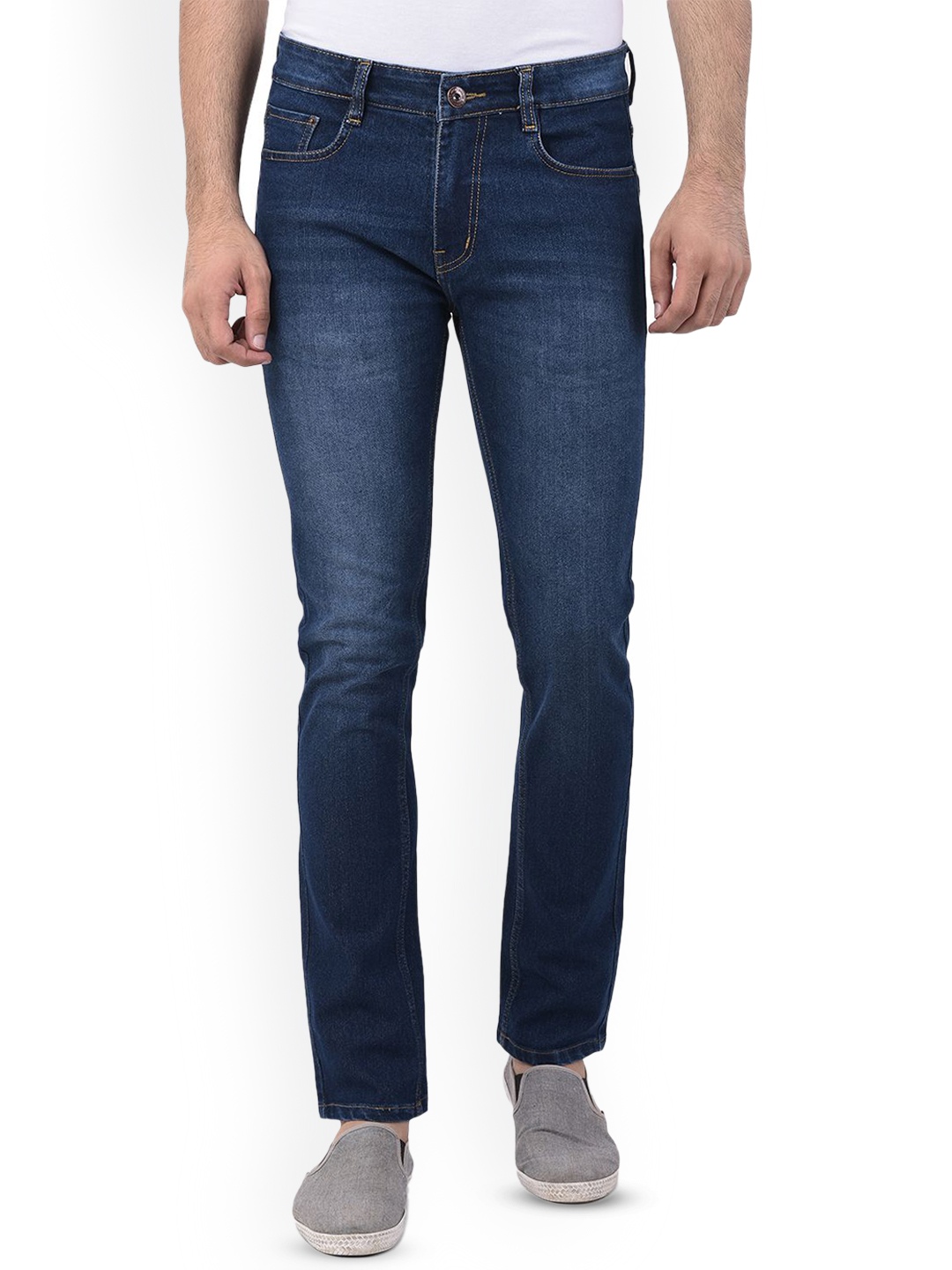 

Ben Martin Men Comfort Slim Fit Light Fade Stretchable Mid-Rise Cotton Jeans, Blue