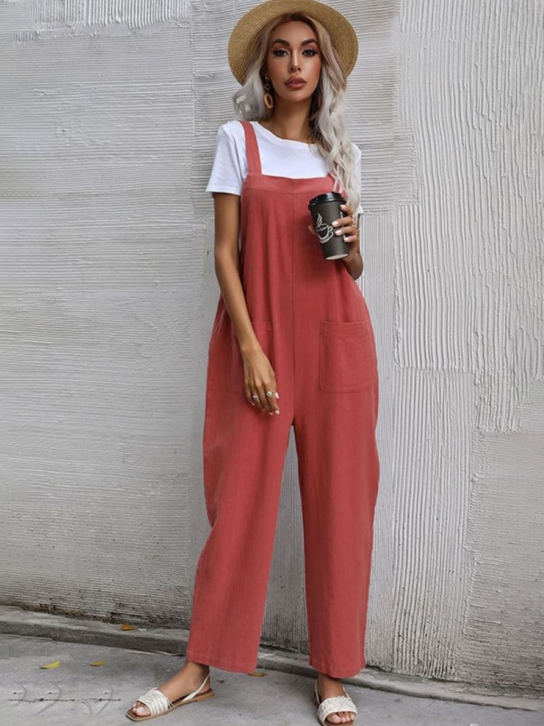 

StyleCast Women Basic Jumpsuit, Rust