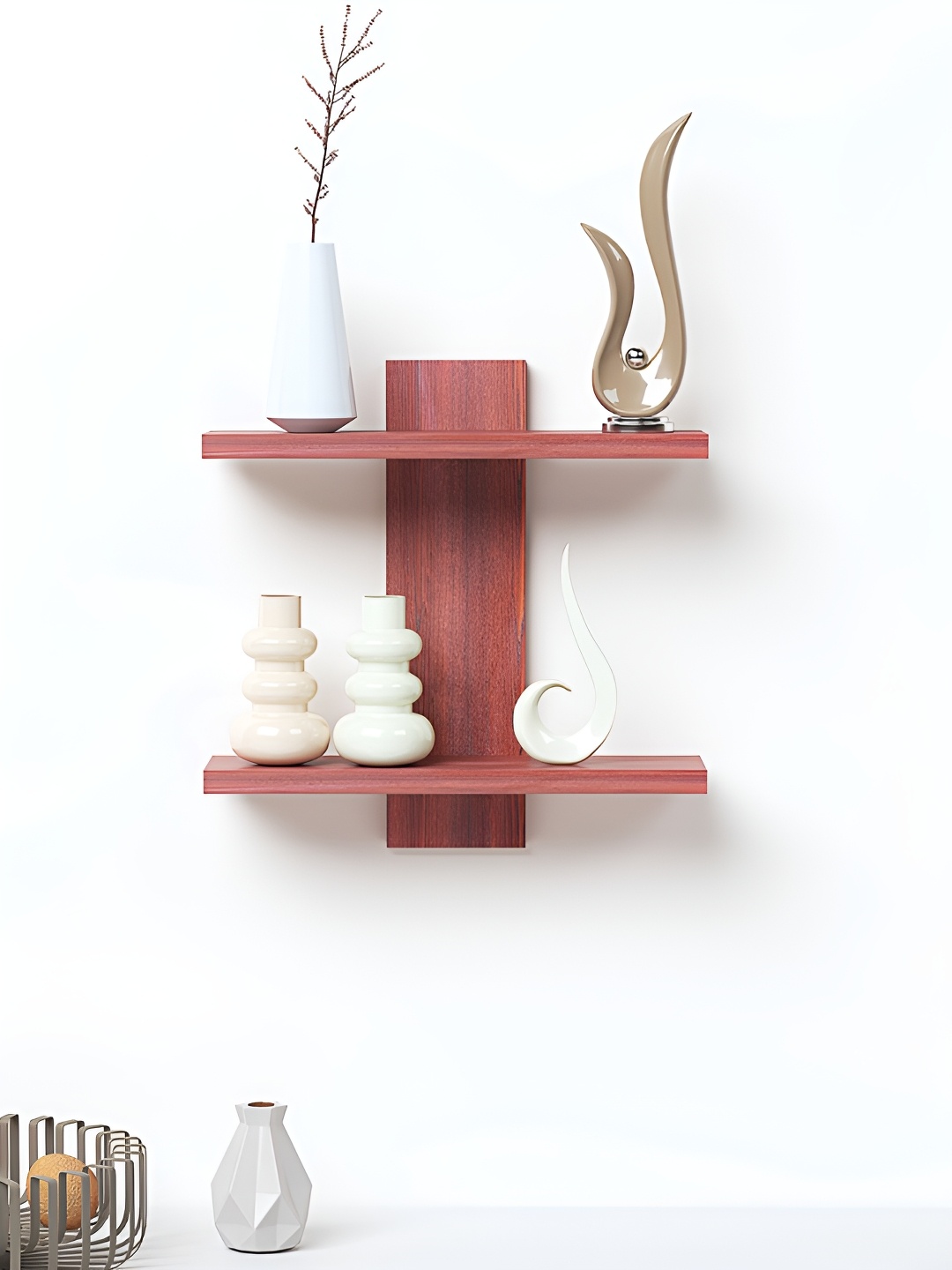 

RANDOM Brown Engineered Wood Wall Shelf