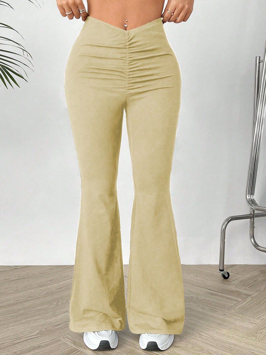 

StyleCast x Revolte Women Mom Fit Trousers, Khaki