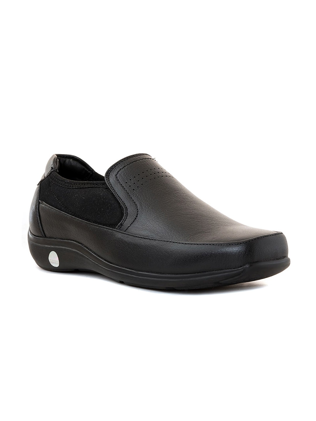 

Khadims Men Leather Formal Slip-Ons, Black