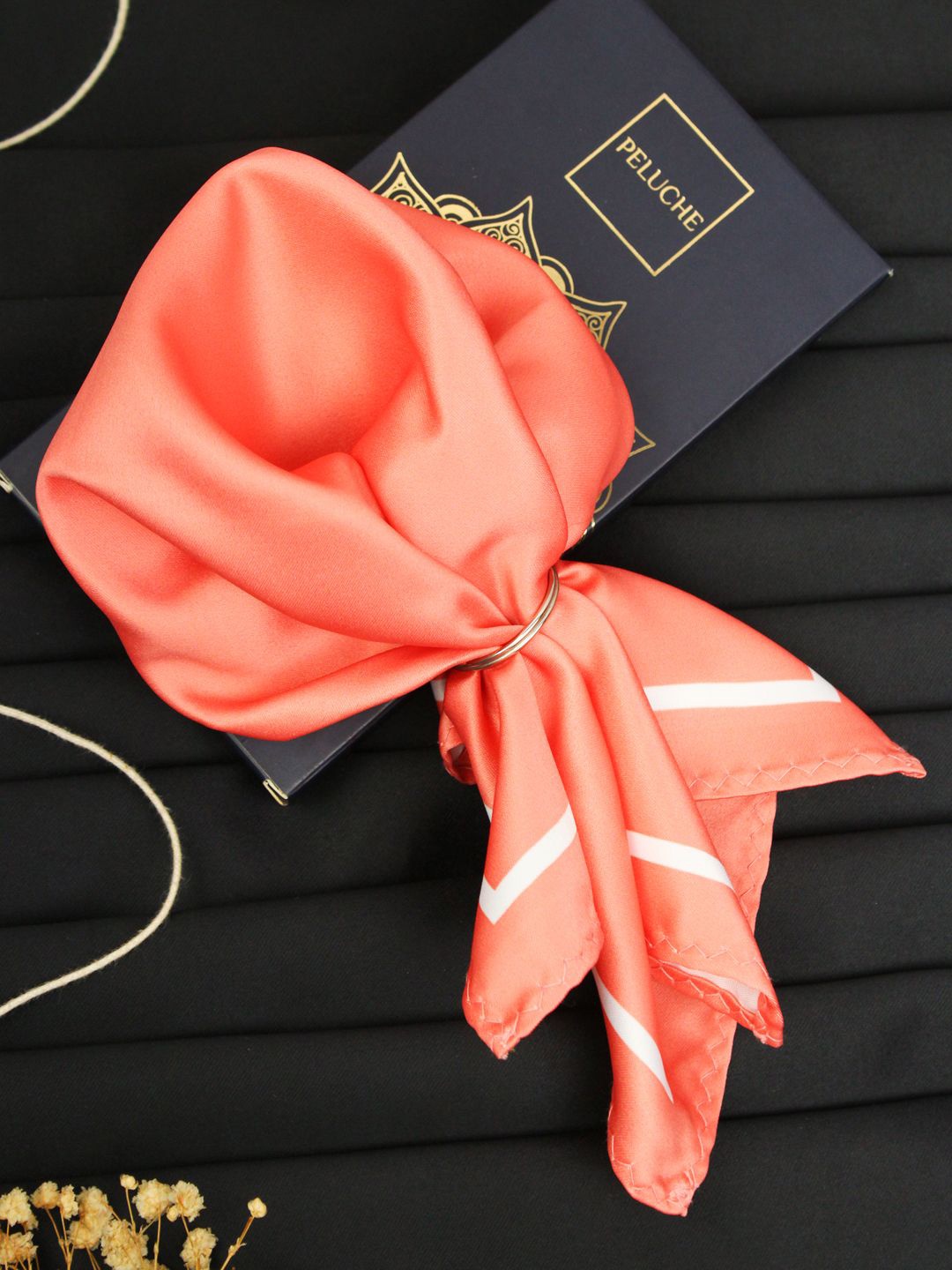 

PELUCHE Solid Pocket Squares, Orange