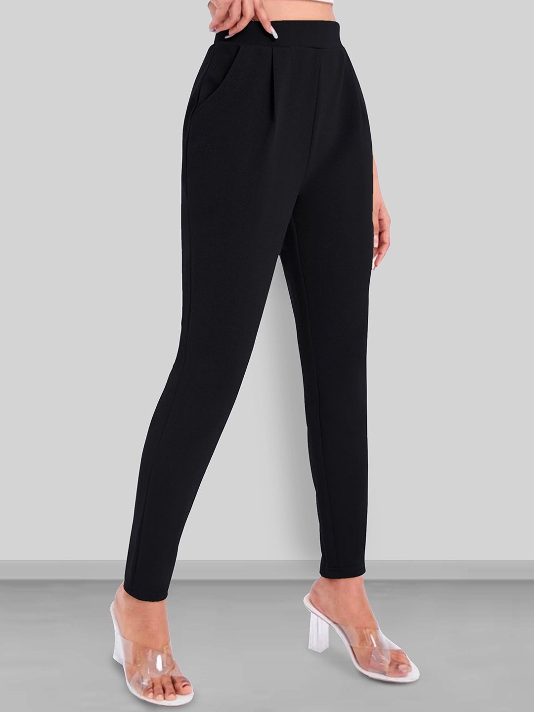 

Dream Beauty Fashion Women Solid Regular Trousers, Black