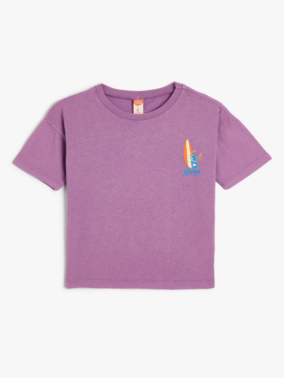 

Koton Boys Solid V-Neck Cotton T-shirt, Purple