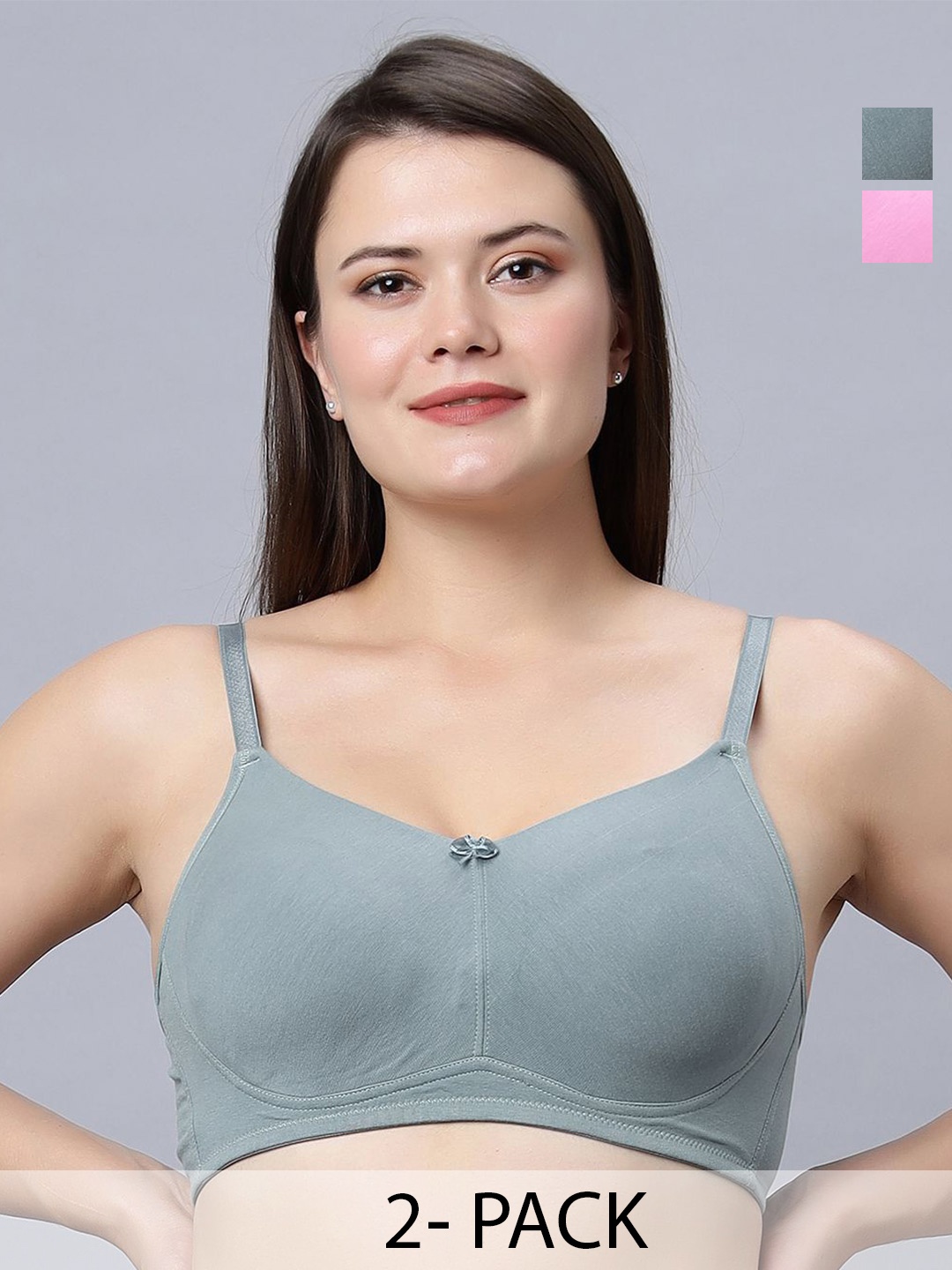 

In Care Pack of 2 Full Coverage Bra, Grey