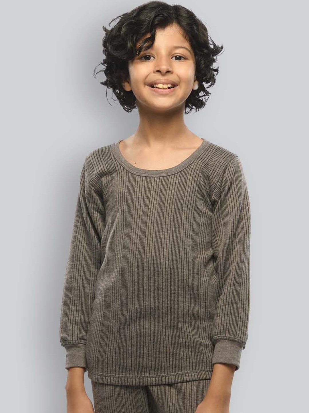 

INFERNO Kids Ribbed Thermal Tops, Grey