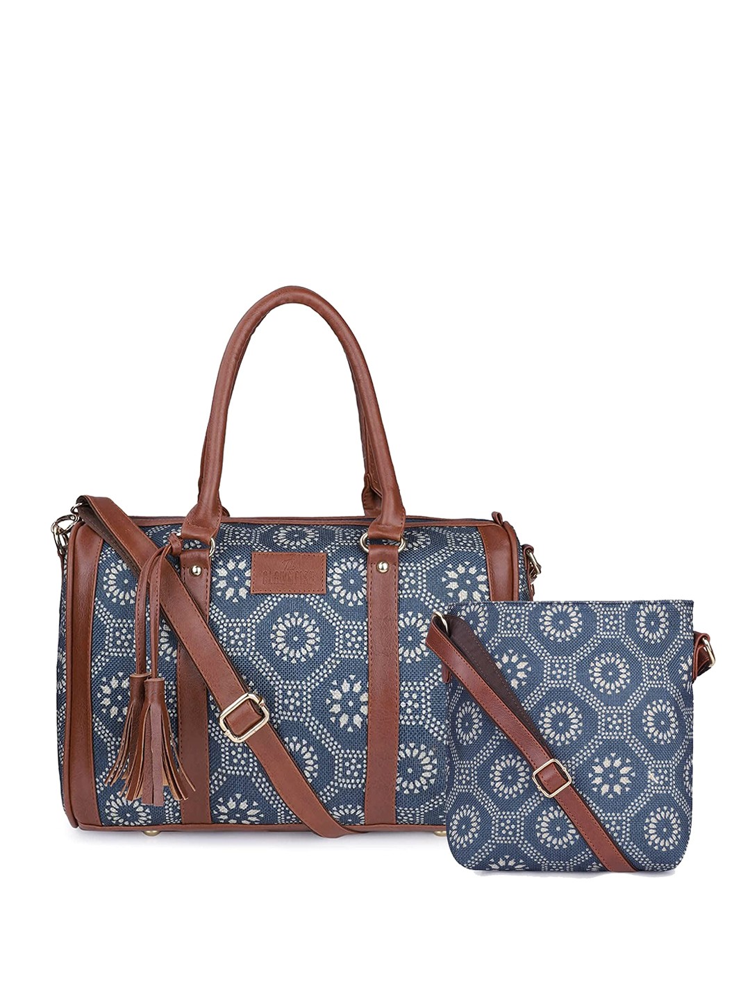 

THE CLOWNFISH Shopper Handheld Bag with Tasselled, Multi