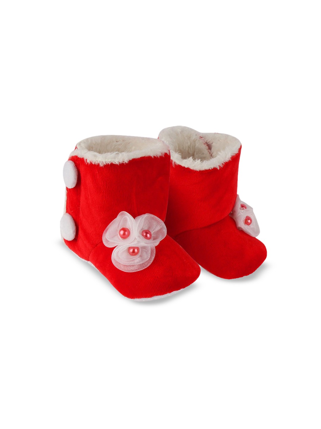 

Daizy Infant Girls Small Floral Design Booties, Red