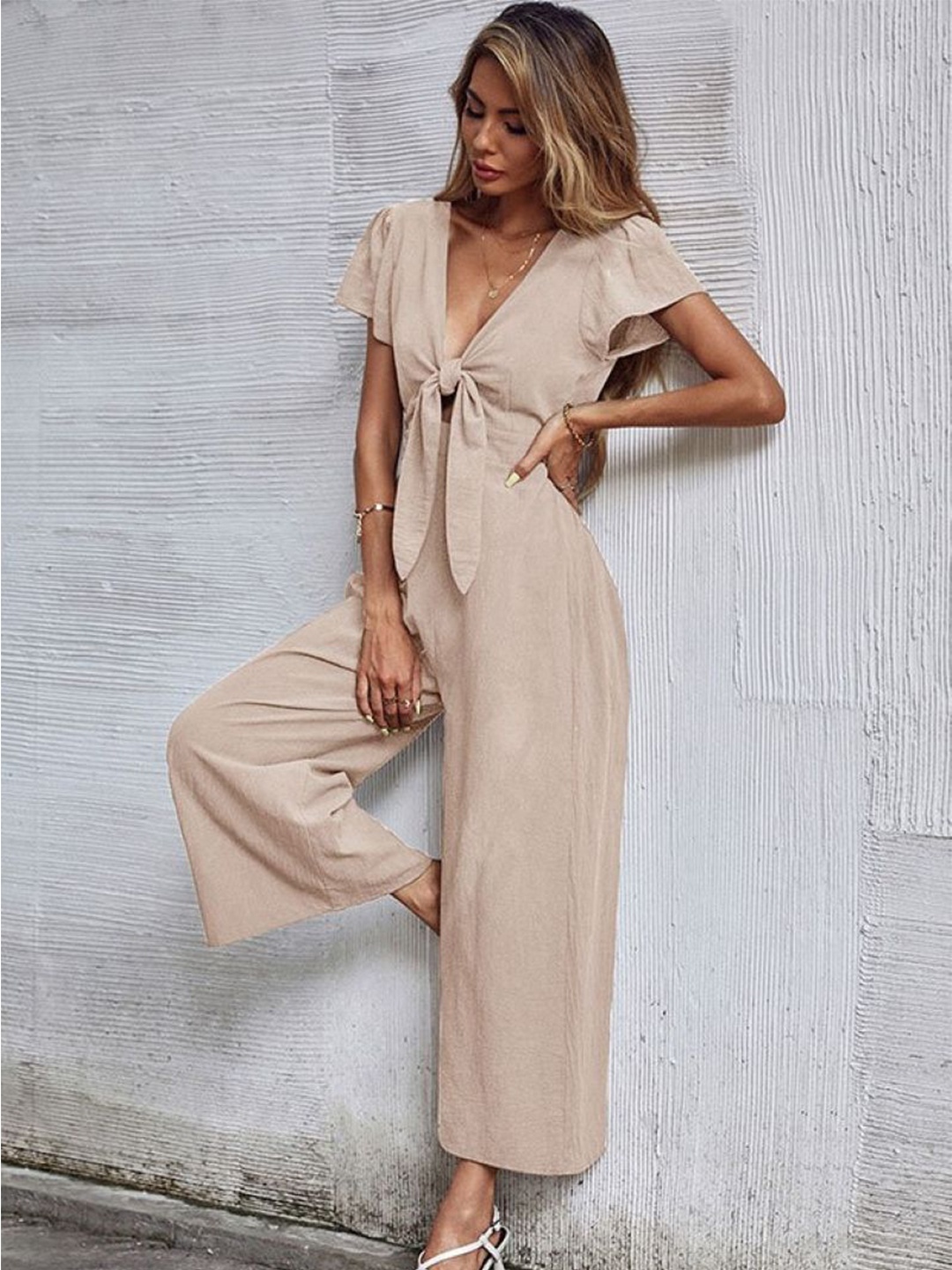 

StyleCast Women Basic Jumpsuit, Beige