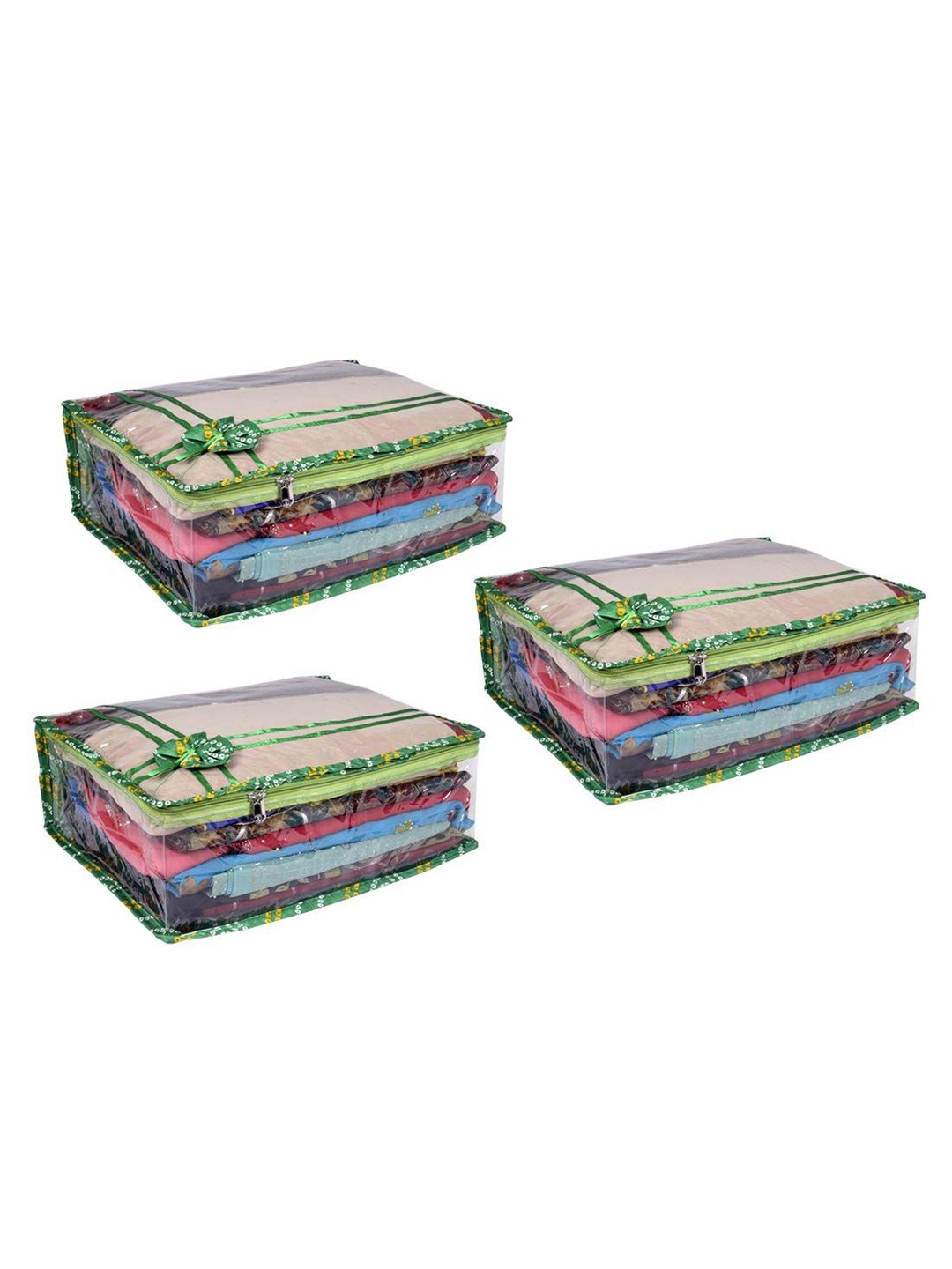 

prettykrafts Green 3 Pieces Printed Multi Utility Organisers