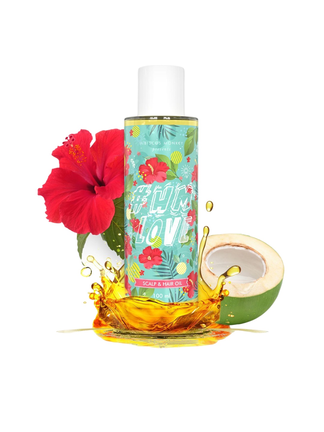 

Hibiscus Monkey HM Love Hair & Scalp Oil with Fresh Hibiscus Flower & Coconut Milk - 100ml, Gold