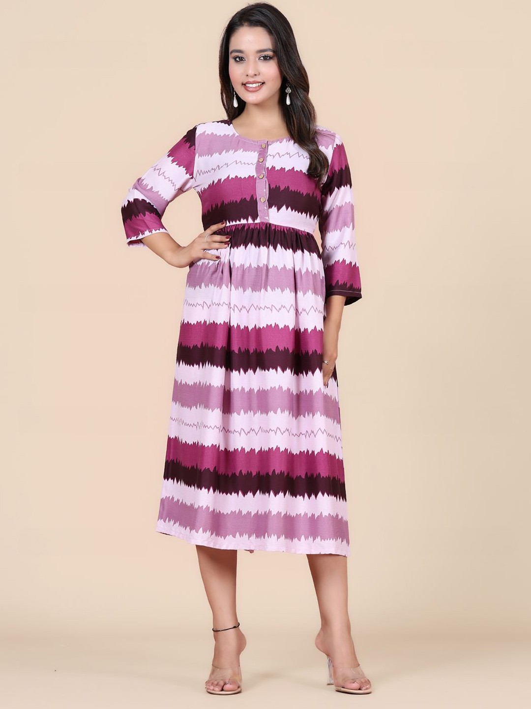 

HERE&NOW Striped Nightdress, Multi