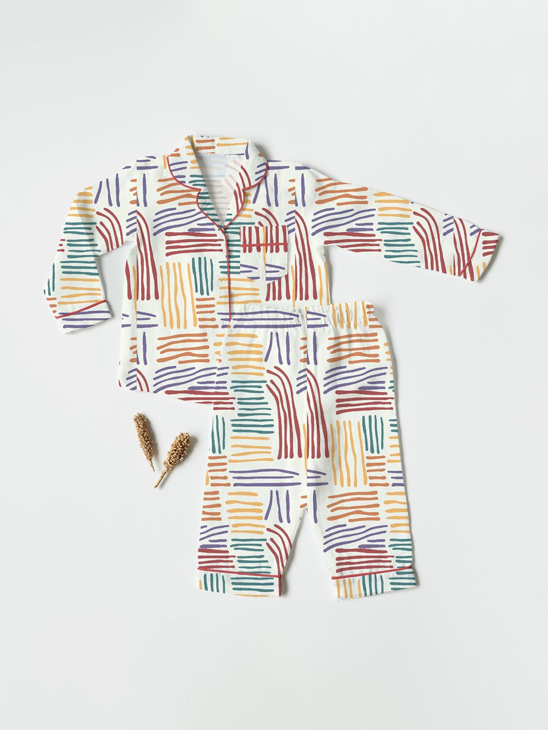 

The Boo Boo Club Unisex Kids Printed Night suit, White
