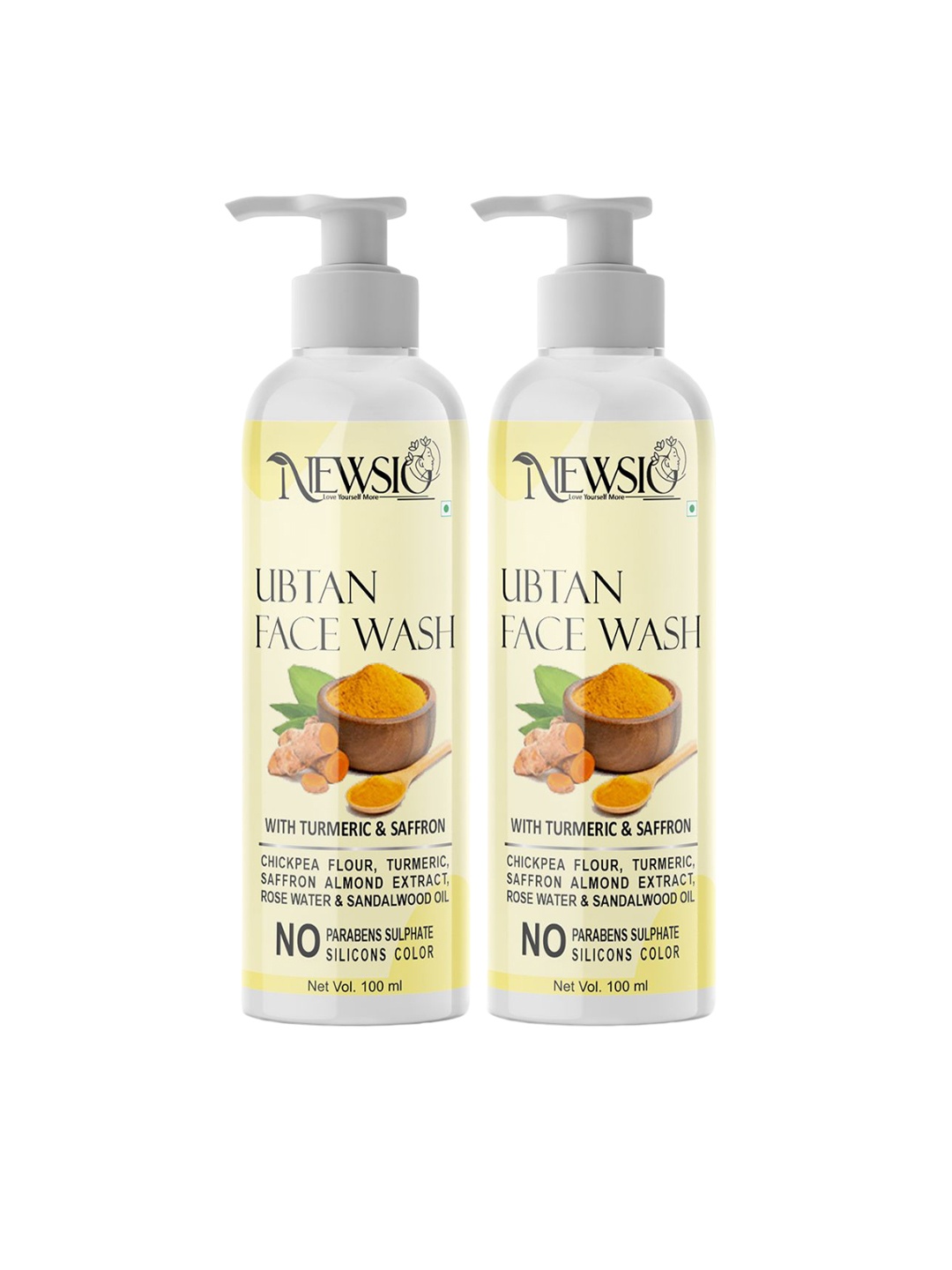 

Newsio Set Of 2 Ubtan Face Wash-100 ml Each, Yellow
