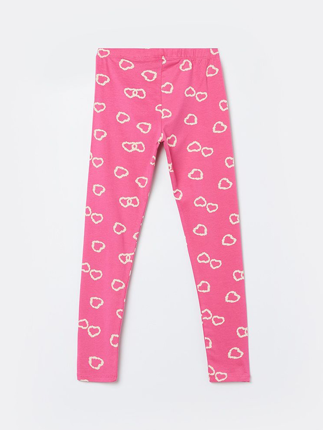 

Fame Forever by Lifestyle Girls Printed Pure Cotton Leggings, Pink