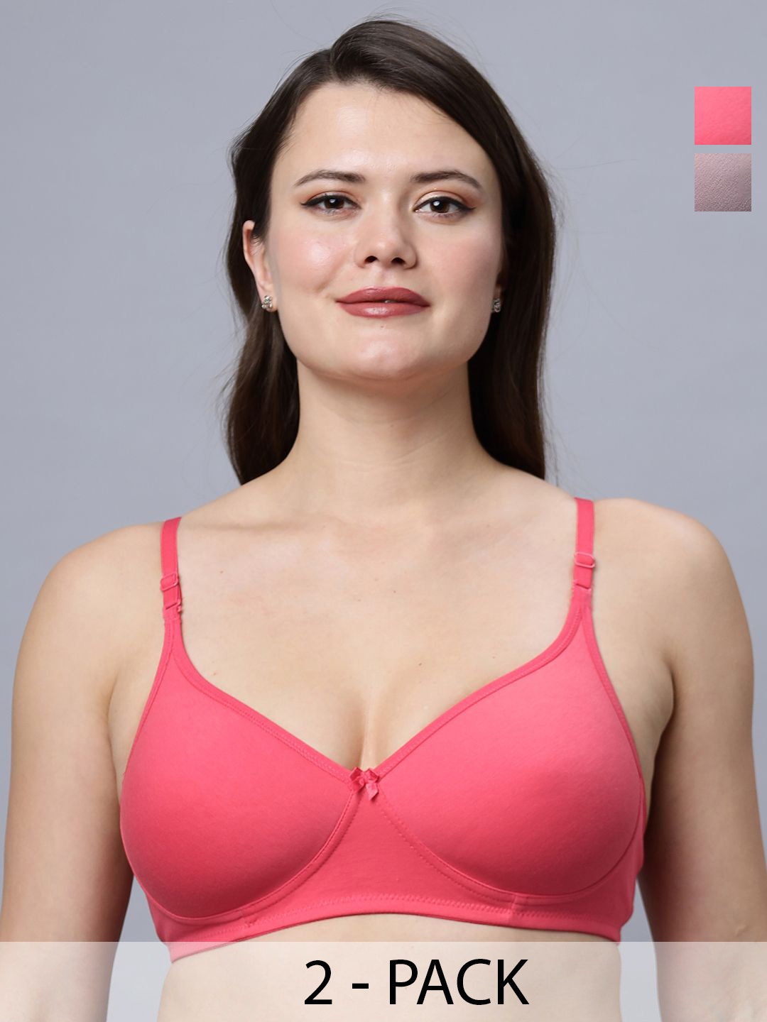 

In Care Solid Full Coverage Heavily Padded Cotton Bra, Peach