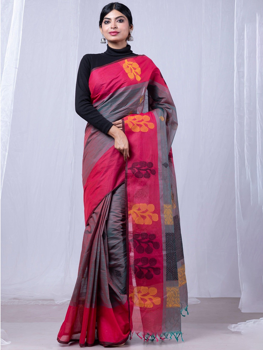 

Unnati Silks Ethnic Motifs Pure Cotton Chettinad Saree, Green