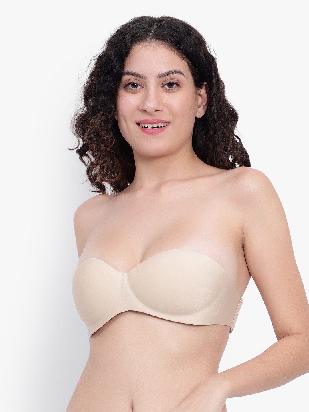 

BRACHY Bandeau Medium Coverage Underwired Heavily Padded Bandeau Bra, Nude