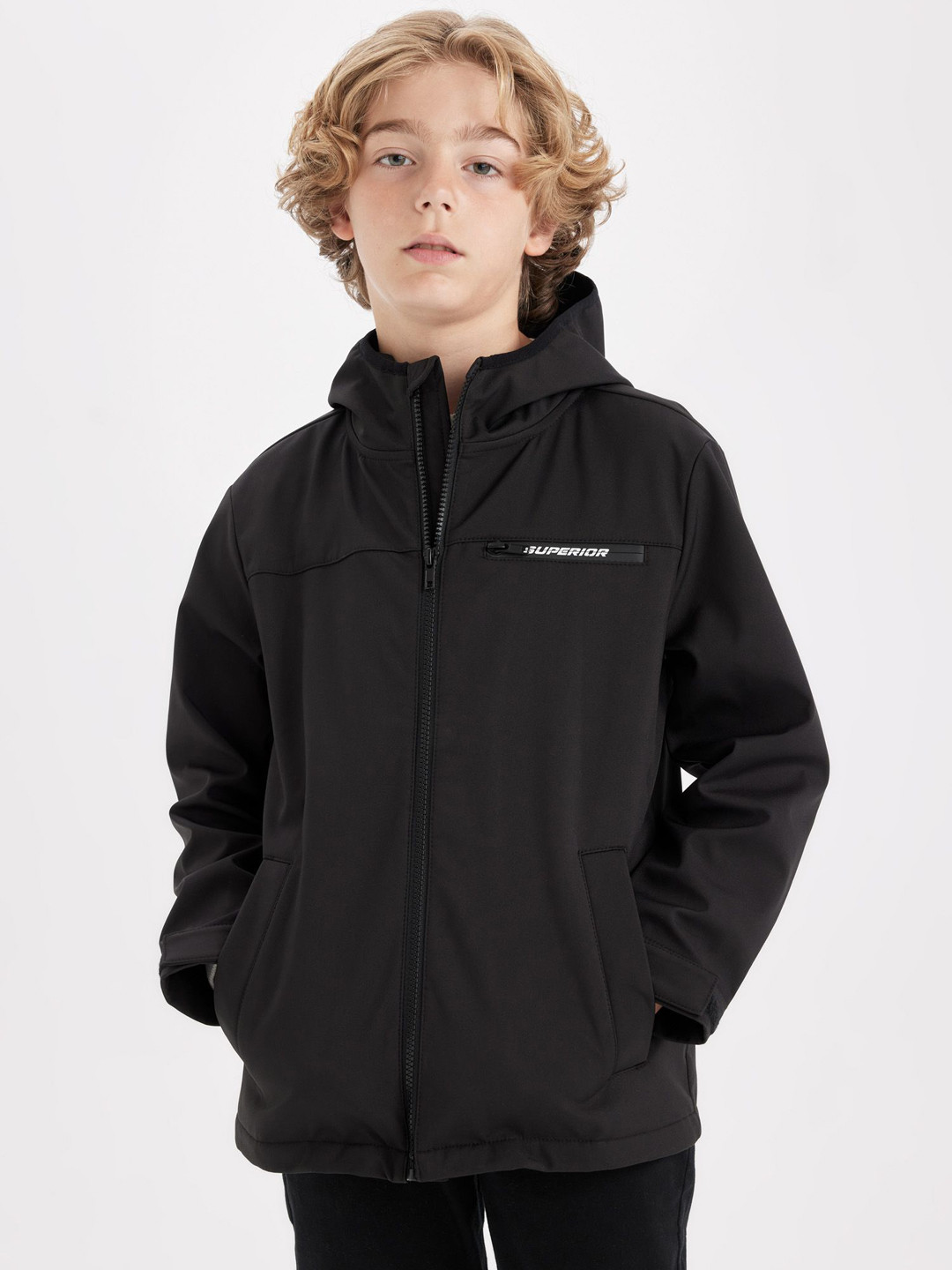 

DeFacto Boys Hooded Rain Jacket, Black