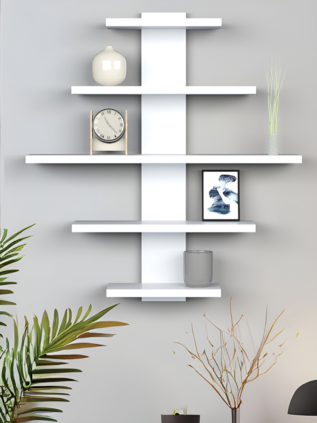 

RANDOM White Engineered Wood Multipurpose Storage Wall Shelf