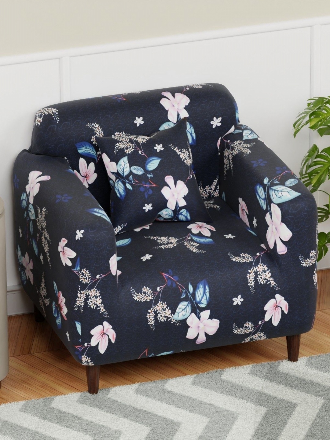 

Aura Black & White Printed Single Seater Elasticated Sofa Cover