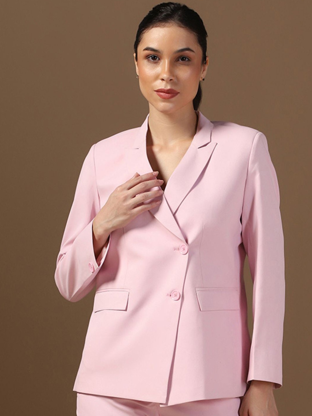 

TAHVO Single-Breasted Blazer, Pink