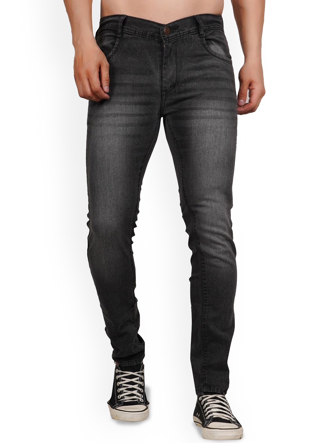 

LINARIA Men Classic Light Fade Regular Fit Mid-Rise Cotton Jeans, Grey