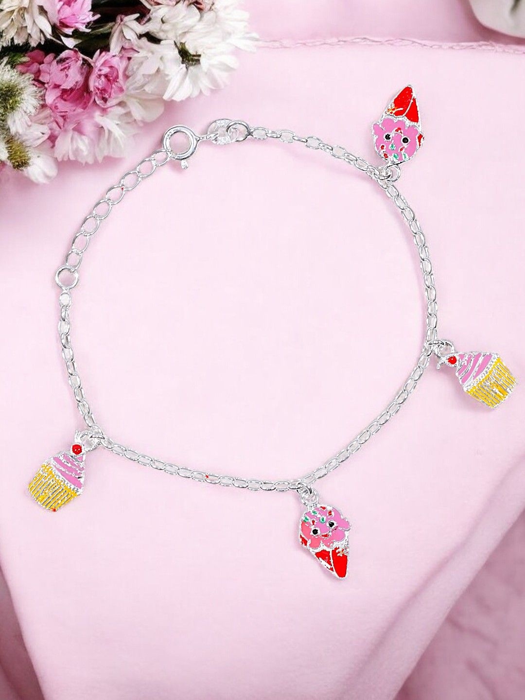 

Taraash Girls 925 Sterling Silver Charm Bracelet