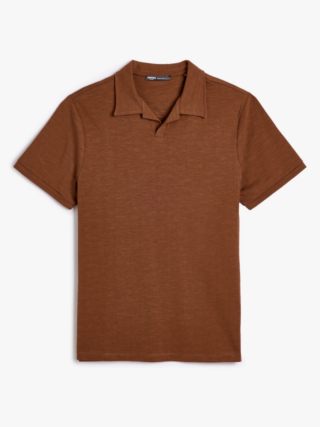 

Koton Men Polo Collar Applique T-shirt, Brown