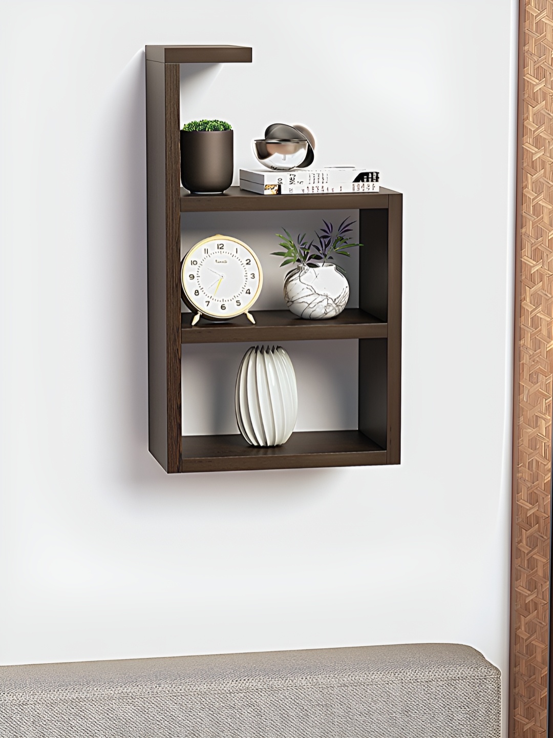

RANDOM Brown Engineered Wood Multipurpose Storage Wall Shelf
