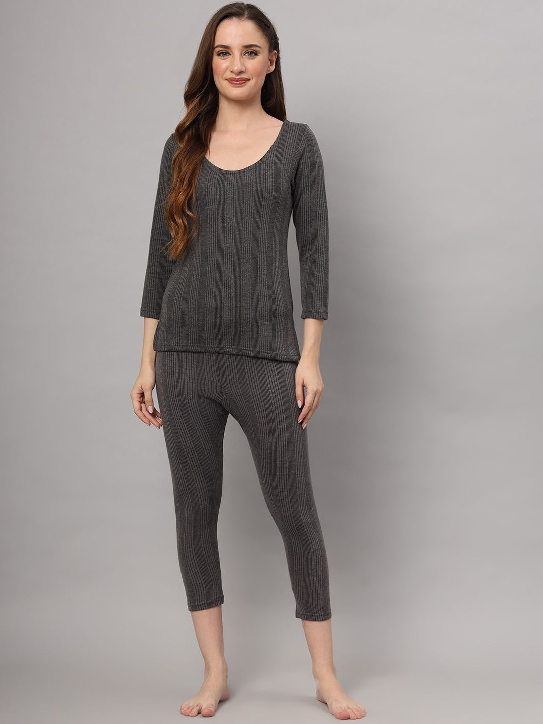 

Boleem Striped Thermal Set, Grey