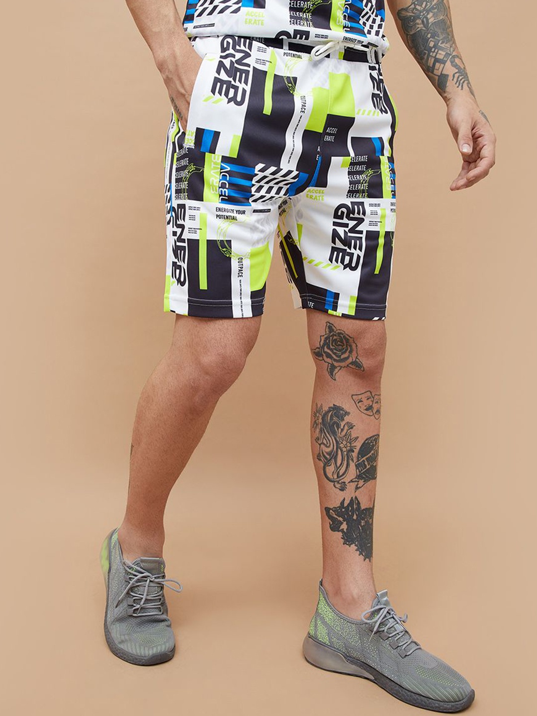 

Fame Forever by Lifestyle Men Graphic Printed Mid-Rise Shorts, White