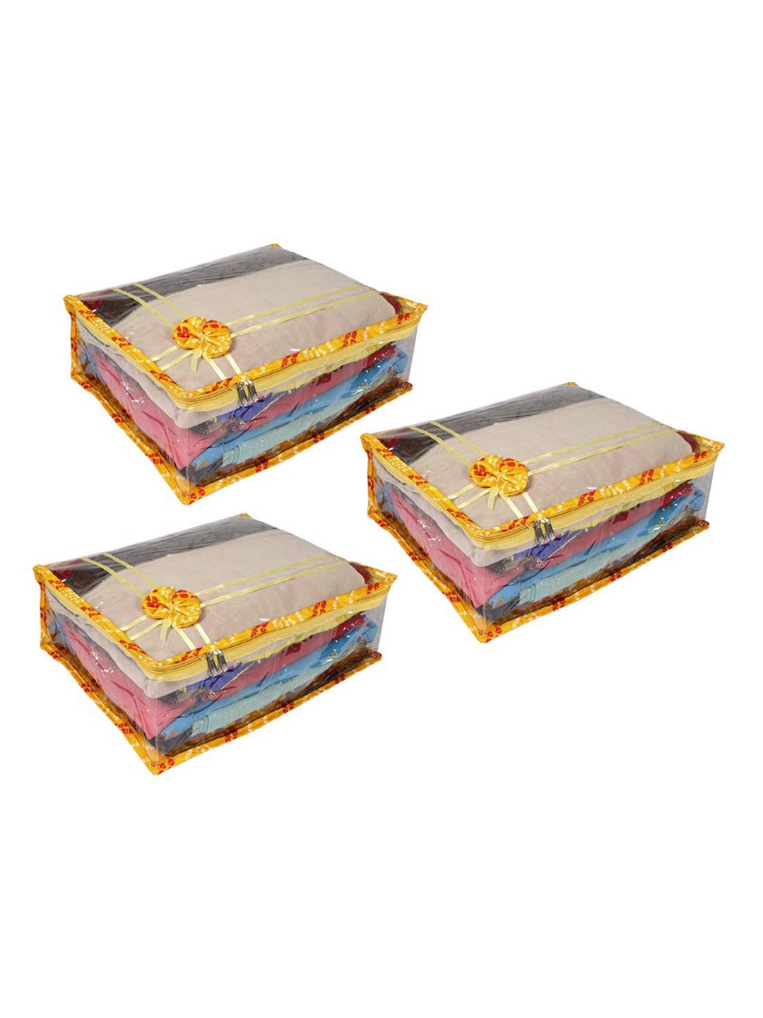 

prettykrafts Yellow & Red 3 Pieces Multi Utility Organisers