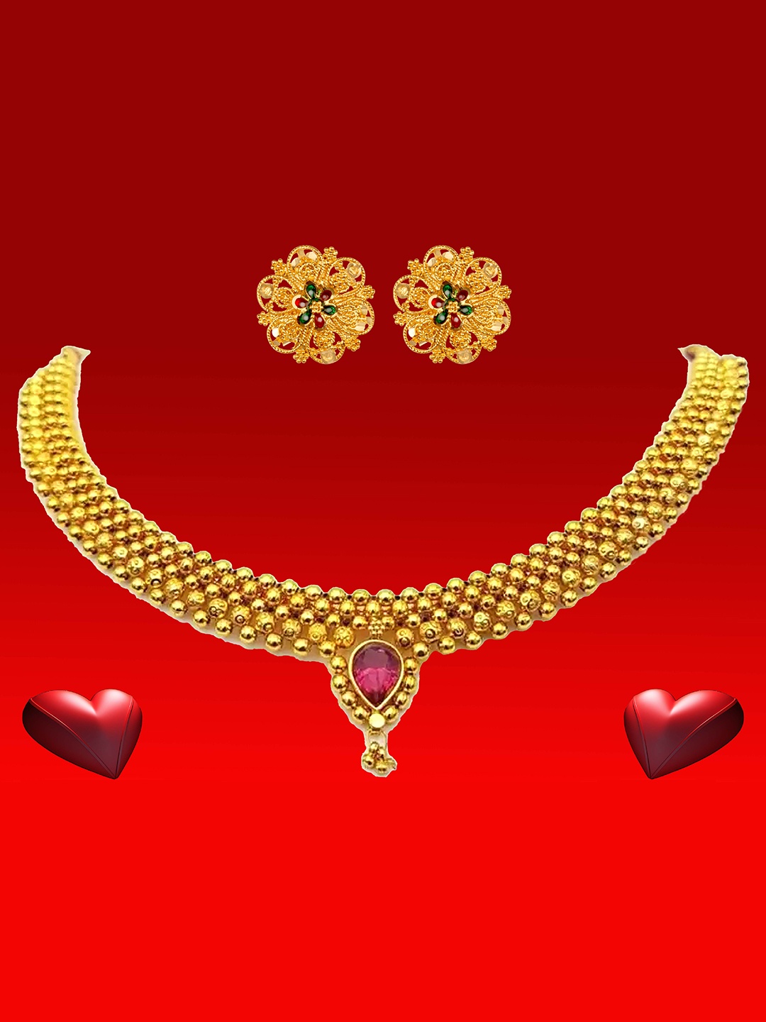 

Heer Collection Gold Plated Choker Set