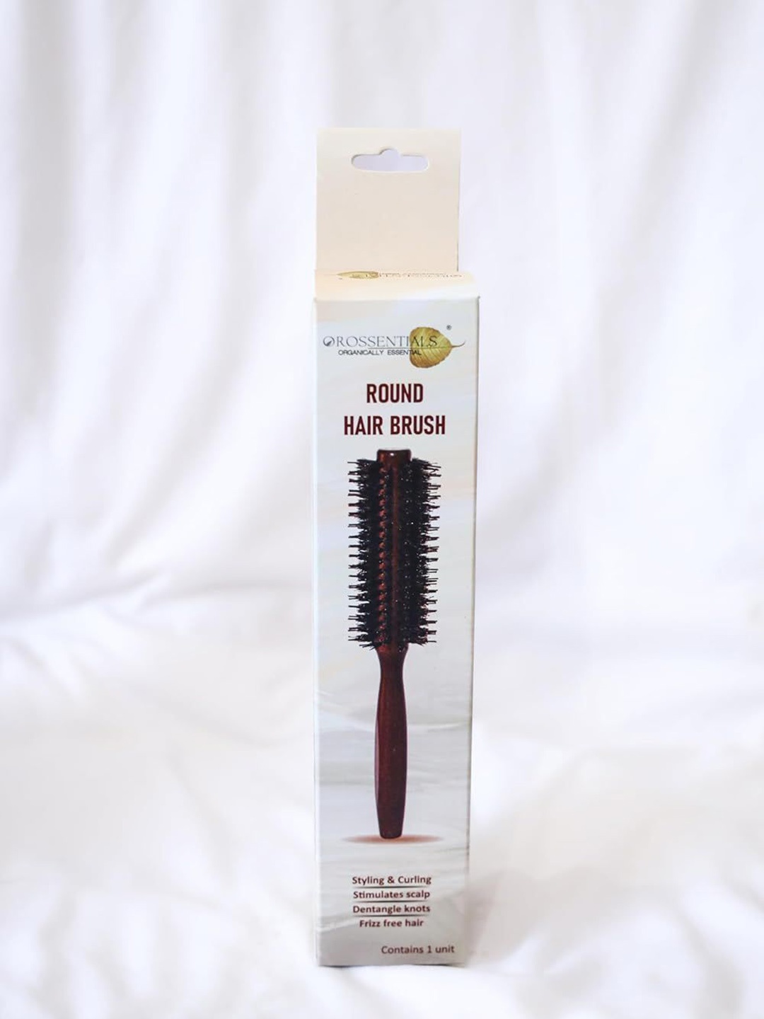 

OROSSENTIALS Set Of 2 Wooden Hair Brush, Brown