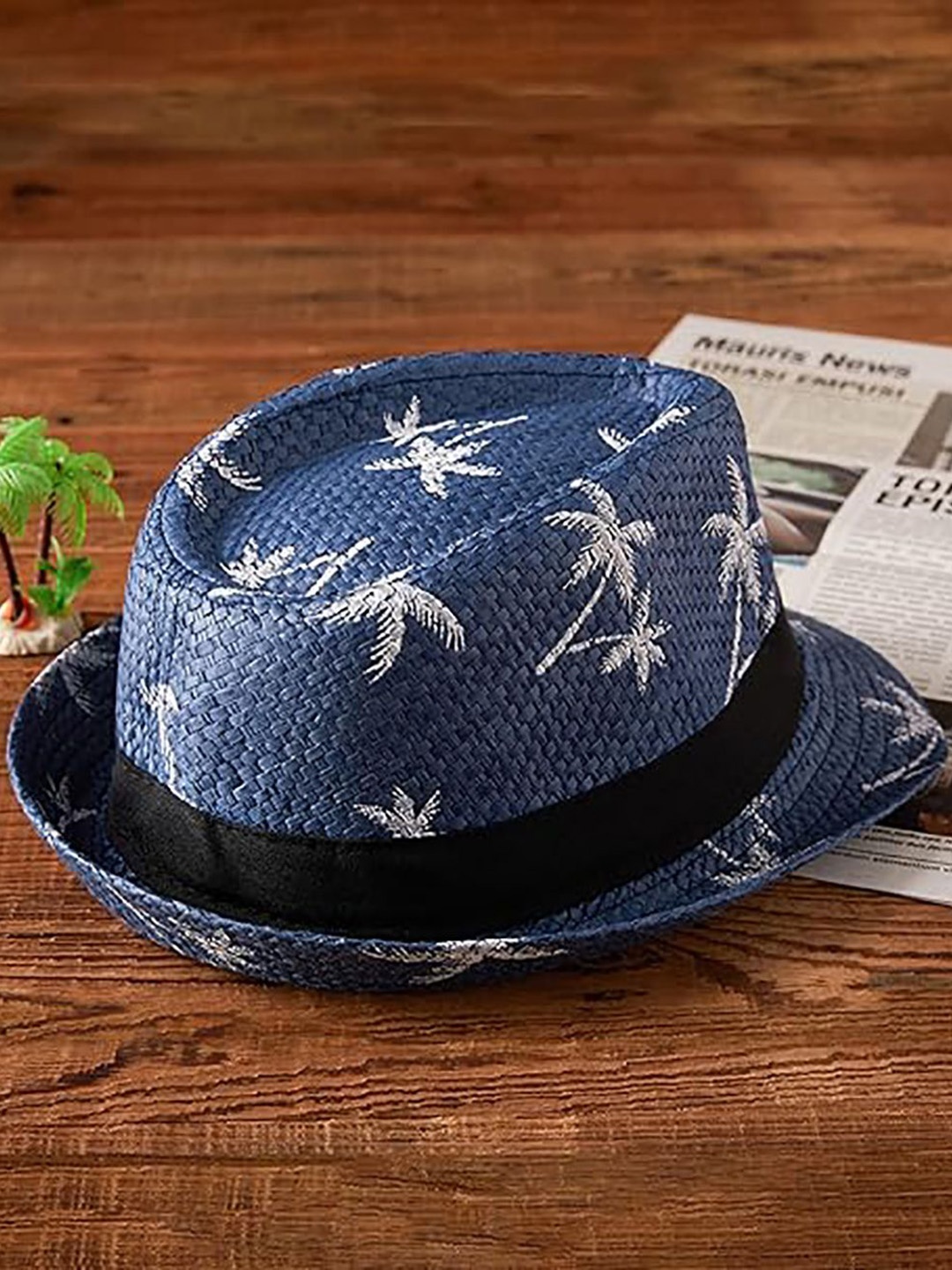 

Infispace Women Blue Self Design Fedora Hat