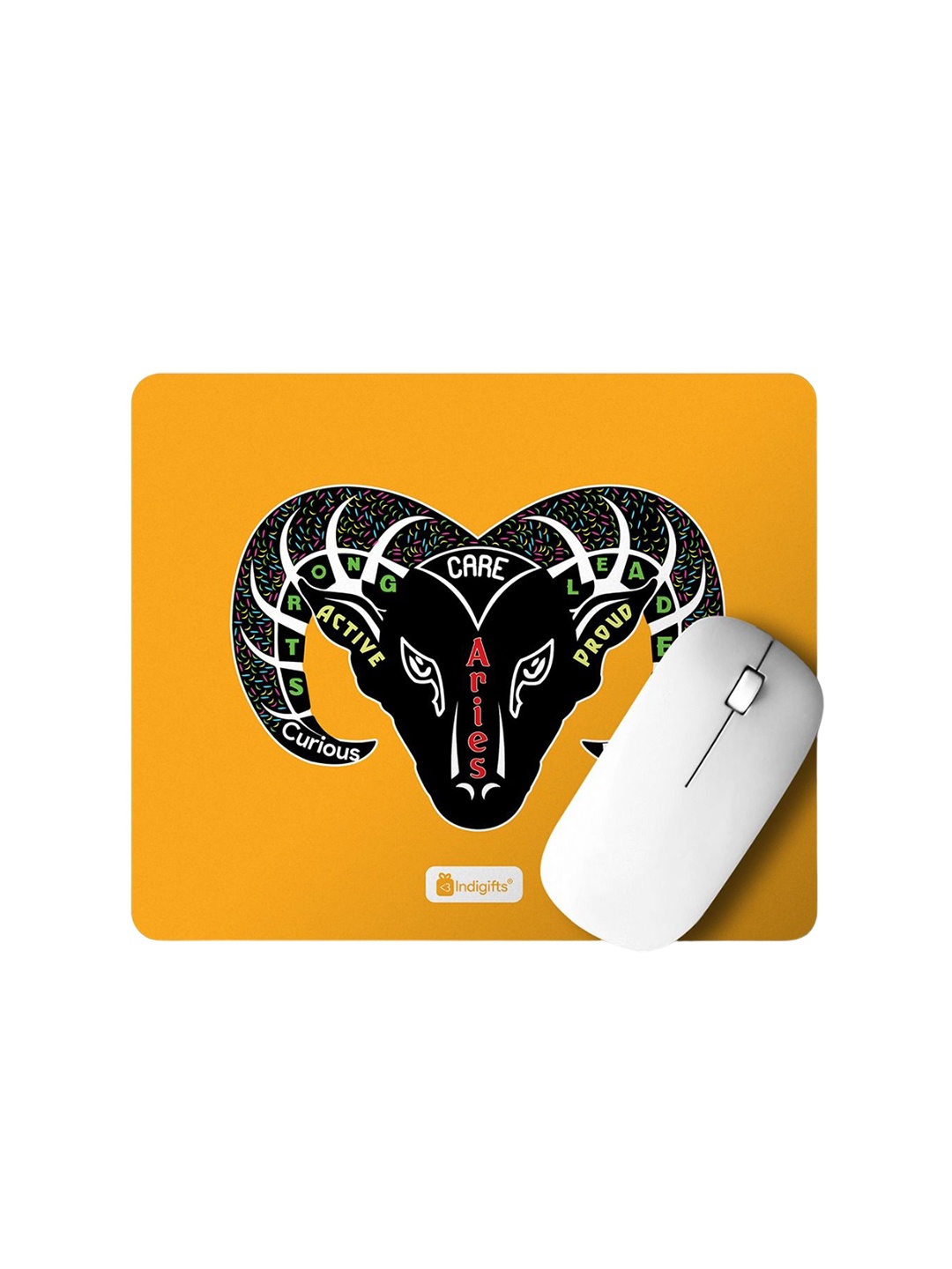 

Indigifts Orange-Colored & Black Printed Mouse Pad Organiser